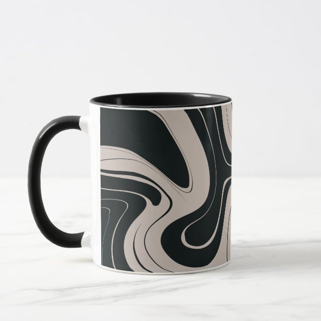 Mug Motif Abstrait Turquoise et noir (Gauche)