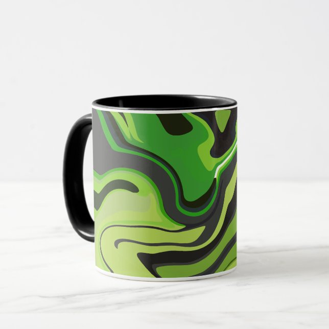 Mug Motif abstrait vert fluide (Devant gauche)