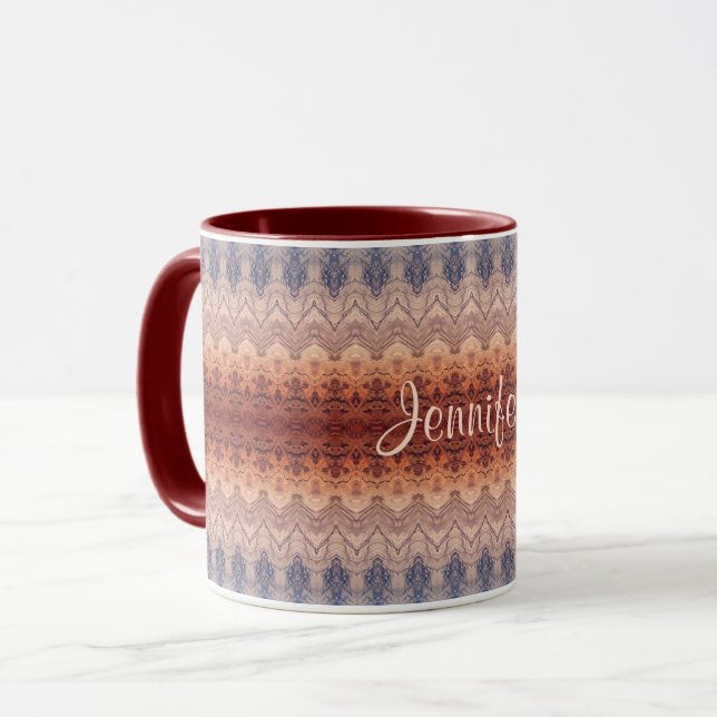 Mug motif africain tribal ethnique.monogramme. (Devant gauche)