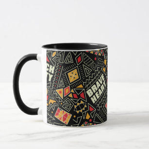 Mug Motif afrocentrique Cœur Brave Unité Noire
