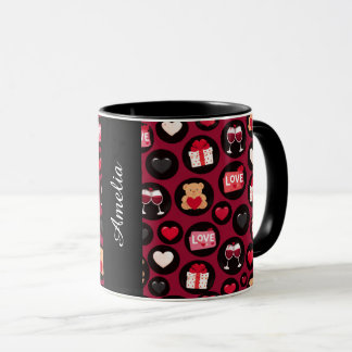 Mug Motif Amour Marron