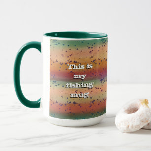 Mug Motif amusant de truite arc-en-ciel avec nom Fishe
