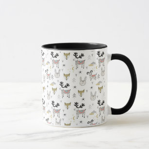 Mug Motif animal de griffonnage de région boisée