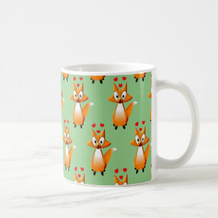 Mug Motif animal mignon de Fox de dessin sur vert