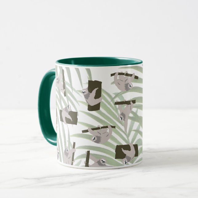 Mug Motif animal mignon Sloth en forêt sauvage (Devant gauche)