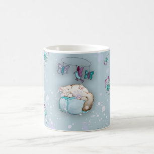 Mug Motif aquarelle adorables chatons endormis et leur