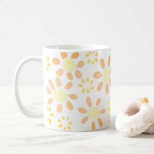 Mug Motif aquarelle de fleur de marguerite jaune orang