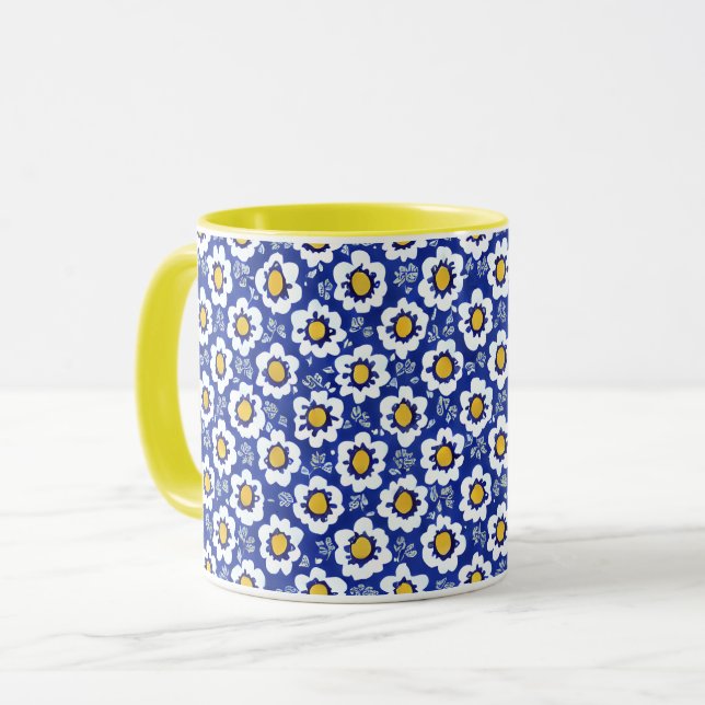 Mug Motif arabe floral jaune (Devant gauche)