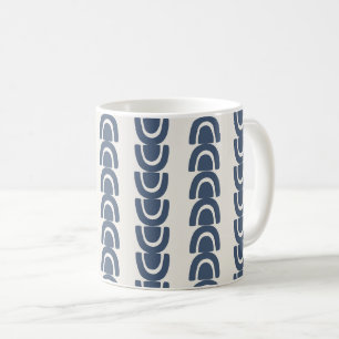 Mug Motif arc organique moderne rayure marine crème