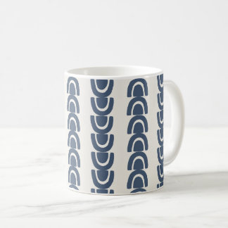 Mug Motif arc organique moderne rayure marine crème