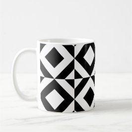 Mug Motif Art Déco Rectangle de Carré noir blanc