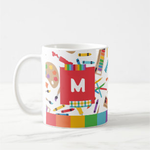 Mug Motif artistique à rayures arc-en-ciel pour appréc