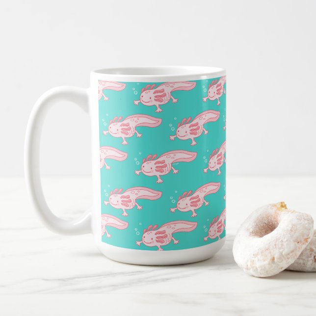 Mug Motif Axolotl rose (Avec donut)