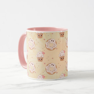 Mug Motif Beignets & Cupcakes Rétro