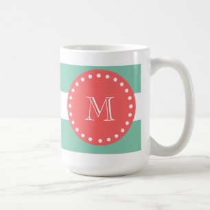 Mug Motif blanc vert en bon état de rayures,
