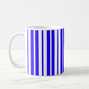 Mug Motif Bleu Blanc Vertical Grilles