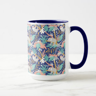 Mug Motif bleu tropical de paresse