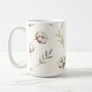 Mug Motif botanique de fleur de coton doux