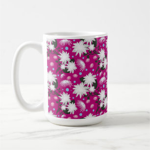 Mug Motif botanique floral blanc élégant
