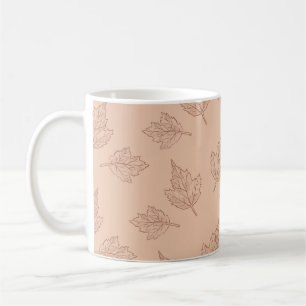 Mug Motif Brown Maple Feuille Vintage Line