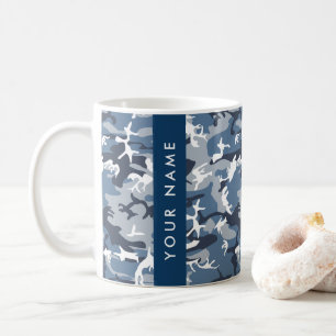 Mug Motif camouflage neige hivernale bleue Personnalis
