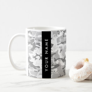Mug Motif camouflage neige hivernale gris Personnalise