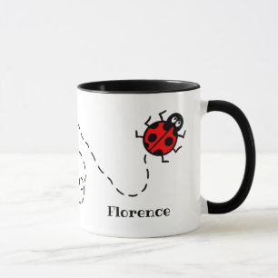 Mug Motif cardiaque Ladybird personnalisé