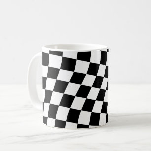 Mug Motif carré à carreaux noir et blanc torsadé