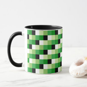 Mug Motif carré vert et blanc