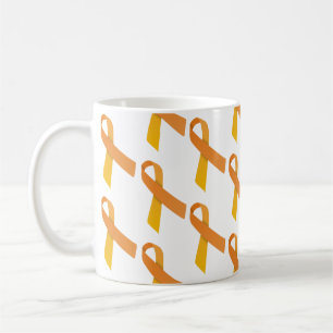 Mug Motif Carrelé de rubans orange