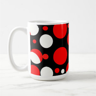 Mug Motif Cercles Rouges Noirs et Blancs