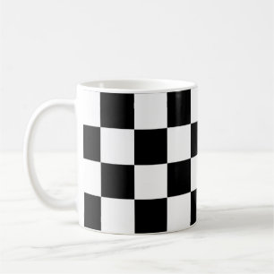 Mug Motif chèque À damiers noir blanc