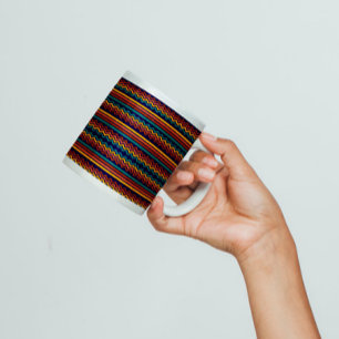 Mug Motif chevron rayé rétro des années 70 bleu marine
