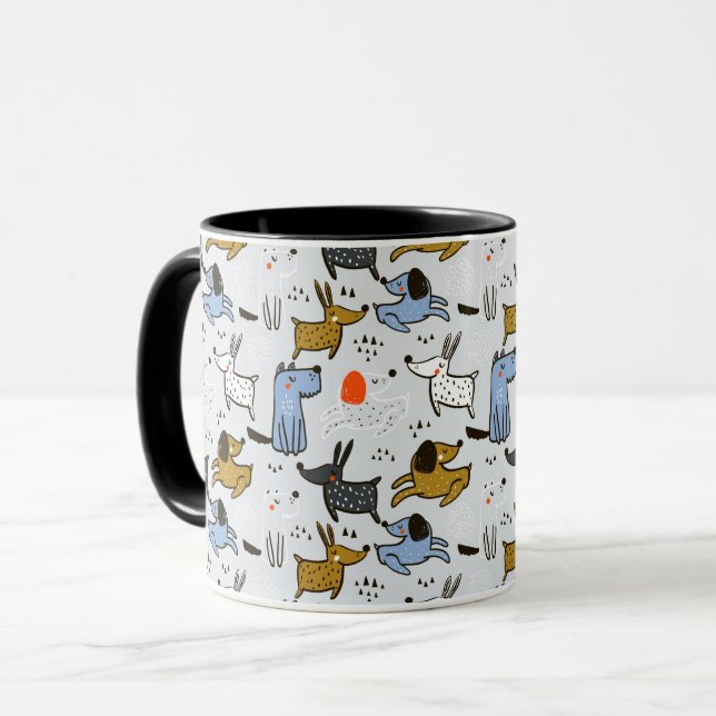 Mug Motif chien mignon Doodle (Devant gauche)