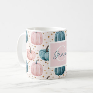 Mug Motif Citrouille aquarelle avec nom