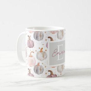 Mug Motif Citrouille aquarelle avec nom