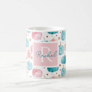 Mug Motif Citrouille aquarelle avec nom