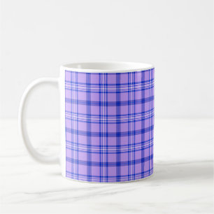 Mug Motif Classique Carreaux Bleu Violet Lumineux