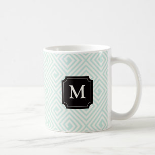 Mug Motif Classique de Clé Grecque à la Menthe Élégant