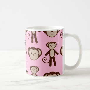 Mug Motif Collage de singe rose mignon