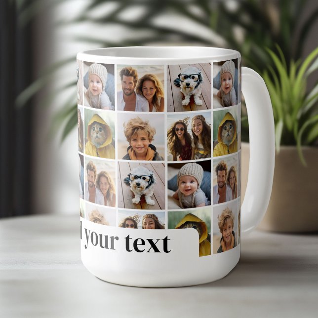 Mug Motif Collage photo unique de 6 photos avec bloc d (Custom Photo Mug)