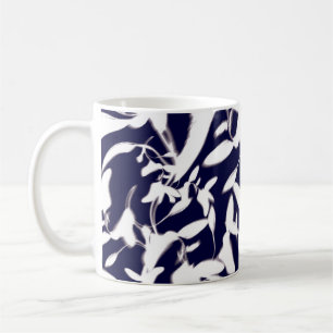 Mug Motif couleur marine et blanc réalisé avec plante
