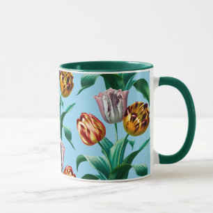 Mug Motif couleur Vintage Aquarelle Tulip Fleurs