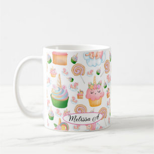 Mug Motif Cupcake vert rose
