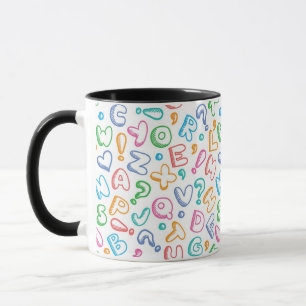 Mug motif d'alphabet