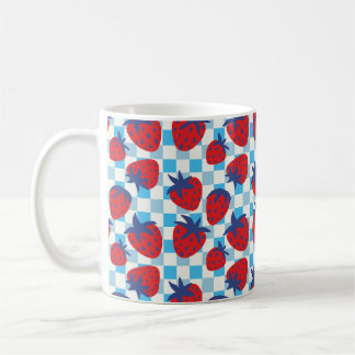 Mug Motif damier fraise gras