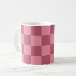 Mug Motif damier rose minimaliste