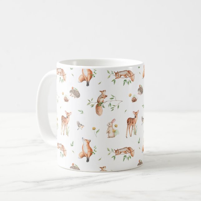 Mug Motif d'amis animaux de bois mignon (Devant gauche)