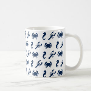 Mug Motif d'animaux marins nautiques homard crabe hipp