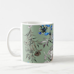 Mug Motif d'aquarelle Arrière - plan vert.